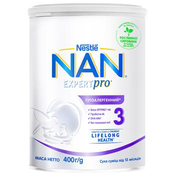 Суміш молочна суха Nestle Nan 3 Optipro гіпоалергенний 400г - купити, ціни на NOVUS - фото 1