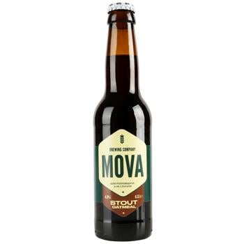 Пиво Mova Oatmeal Stout темное нефильтрованное 4,9% 0,33л