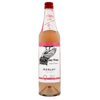 My Wine Merlot Non-Alcoholic Rose Semi-Sweet Wine 0.75l
