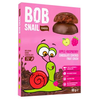Bob Snail Apple Raspberry Candy in Black Chocolate 60g - buy, prices for Za Raz - photo 1