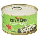 Скумбрія Auchan атлантична натуральна з додаванням олії 240г