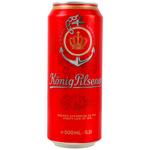 Пиво Konig Pilsner світле 4,9% 0,5л