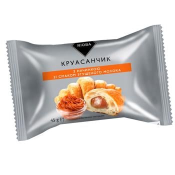 Круасанчик Rioba с начинкой со вкусом сгущенного молока 45г - купить, цены на METRO - фото 1