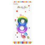 Party Fun Colored Number 8 Cake Candle