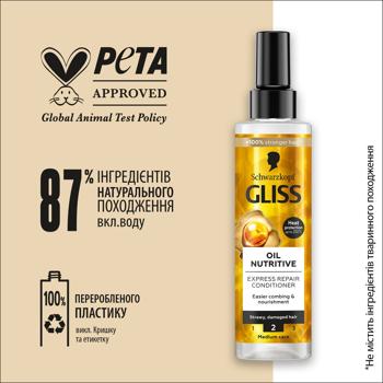 Экспресс-кондиционер Gliss Kur Oil Nutritive для сухих и поврежденных волос 200мл - купить, цены на КОСМОС - фото 6