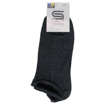 Носки Premier Socks мужские короткие короткие мелкий рубчик р.25, 27, 29 серый