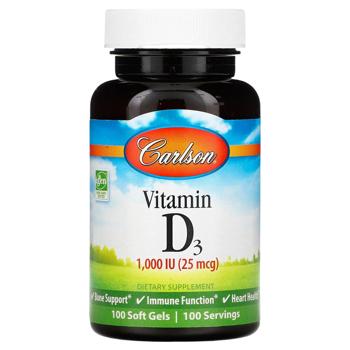 Carlson Labs Vitamin D3 1000 IU 100 softgels