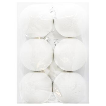 Shiny White Plastic Ball 6pcs 80mm - buy, prices for MegaMarket - photo 1