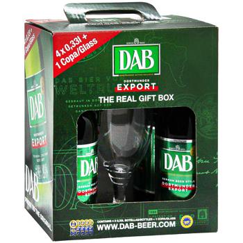 Подарунковий набір Пиво Dab світле 5% 0,33л 4шт та келих 250мл - купити, ціни на Auchan - фото 2