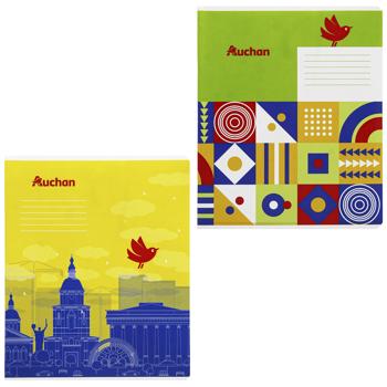 Зошит Auchan 48 аркушів клітинка - купить, цены на Auchan - фото 1