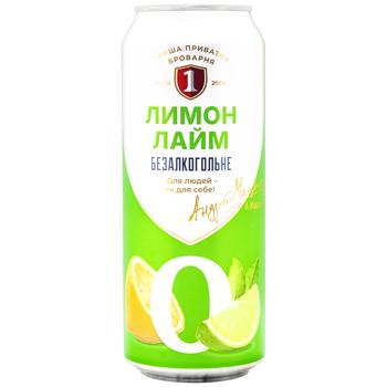 Persha Privatna Brovarnya Lemon-Lime Non-alcoholic Light Beer 0.5l - buy, prices for Epicentr FOOD - photo 1