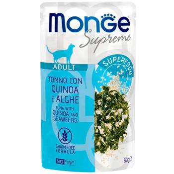 Корм влажный Monge Supreme с тунцом, тыквой и молодой кукурузой для кошек 80г - купить, цены на MasterZoo - фото 1