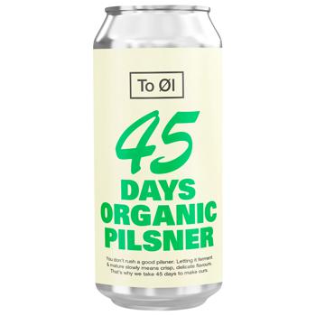 Пиво To Ol 45 Days Organic Pilsner світле нефільтроване 4,7% 0,44л - купити, ціни на WINETIME - фото 1