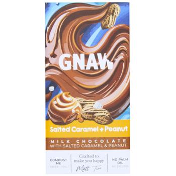 Gnaw Milk Chocolate with Salted Caramel and Peanuts 80g - buy, prices for WINETIME - photo 1