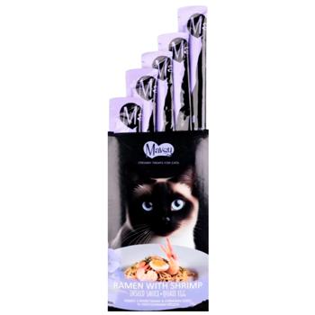 Лакомство для кошек Mavsy Creamy Рамен с креветками в льняном соусе и перепелиным яйцом кремовое 5шт*15г Лакомство для кошек Mavsy Creamy Рамен с креветками в льняном соусе и перепелиным яйцом кремовое 5шт*15г - купить, цены на - фото 3
