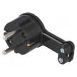 Electraline Angled Ultra-thin Black Plug with Grounding