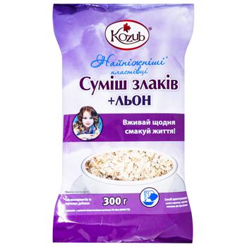 Пластівці Козуб Найніжніші Суміш Злаків+льон 300г - купити, ціни на - фото 2