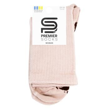 Носки Premier Socks женские классические махровый след с принтом высокие р.23-25 бежевый - купить, цены на ЕКО Маркет - фото 1