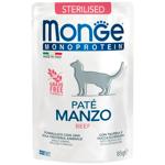 Корм влажный Monge Monoprotein с говядиной для стерилизованных кошек 85г