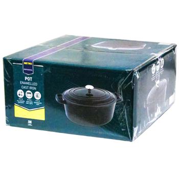 Metro Professional Black Cast Iron Oval Casserole 35cm 7.9l