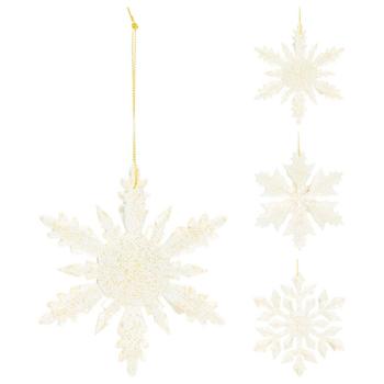 Koopman Snowflake Pendant 8cm in assortment