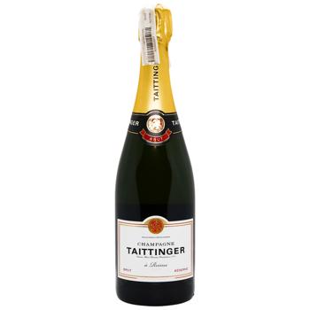 Шампанское Taittinger Brut Reserve белое брют 2 бокалы 12,5% 0,75л
