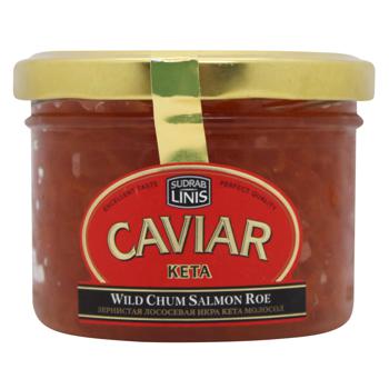 Икра дикого лосося Sudrablinis Кета премиум красная 200г