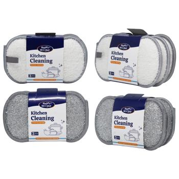 Губки кухонні 3шт бамбук 34841 E-129х95 И857 - купити, ціни на КОСМОС - фото 1