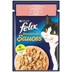 Felix Sensations Sauces Wet Food with Salmon in Shrimp Flavored Sauce for Adult Cats 85g