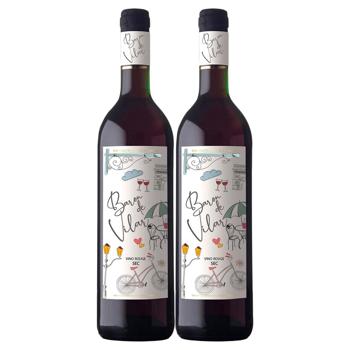 Вино набір Baron de Vilar червоне сухе 11% 0,75л 2шт - купити, ціни на AlcoHub - фото 1