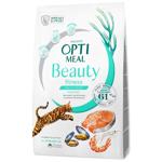 Корм сухий Optimeal Beauty Fitness з морепродуктами для стерилізованих котів 4кг