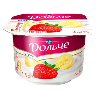 Dolche Strawberries-banana with filler Yogurt 3.2% 115g - buy, prices for ULTRAMARKET - photo 1