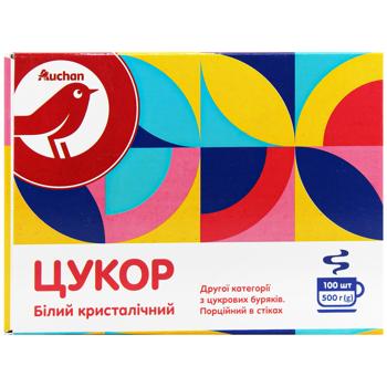 Цукор Auchan білий кристалічний в стіках 100шт 500г - купити, ціни на - фото 2