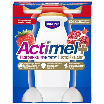Продукт кисломолочний Actimel полунично-гранатовий 1,4% 100г х 6шт
