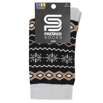 Шкарпетки Premier Socks Преміум чоловічі махрові р.27 сіро-чорний