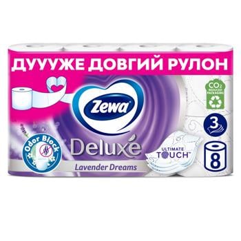 Zewa Deluxe Lavender 3-ply Toilet Paper 8pcs - buy, prices for Vostorg - photo 1