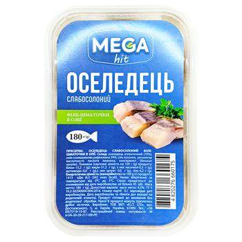 Mega hit Mildly Salted Herring Fillet Pieces in Oil 180g - buy, prices for Chudo Market - photo 2