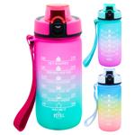 Zed Colored Water Bottle with Measuring Scale 20.5x7cm in Assortment