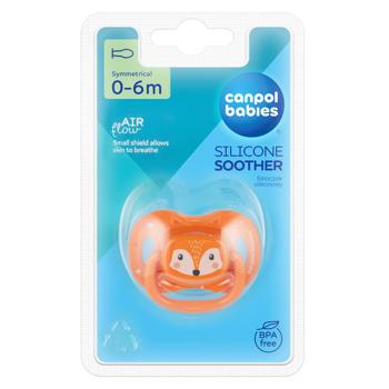 Canpol Babies Cute Animals Silicone Symmetrical Soother 0-6 Months Orange - buy, prices for NOVUS - photo 1