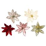Decoration Poinsettia Flower on Clip 28cm in assortment