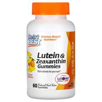 Лютеїн та Зеаксантін, Lutein & Zeaxanthin Gummies, Doctor's Best, зі смаком манго, 60 жувальних цуке - купити, ціни на Біотус - фото 1