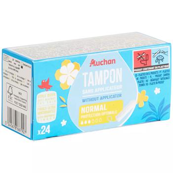 Auchan Hygienic Tampons without Applicator 24pcs - buy, prices for Auchan - photo 1