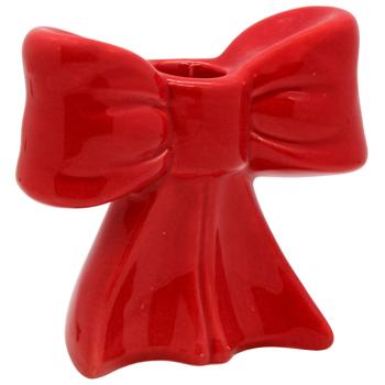 Підсвічник керамічний Бант колір червоний 733-792 BONADI 1 шт - купить, цены на WINETIME - фото 3