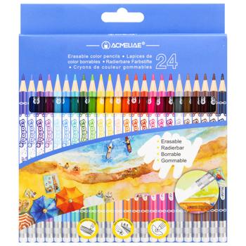 Карандаши цветные Acmeliae стираемые 24 цвета - купить, цены на За Раз - фото 1