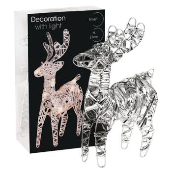 Koopman Deer with Backlight 2хАА 14х5х21cm Silver