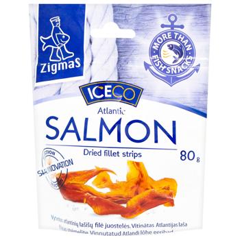 Zigmas Salmon Dried Fillet Strips 80g - buy, prices for - photo 1