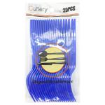 Вилки пластиковые голубые 155мм 20шт