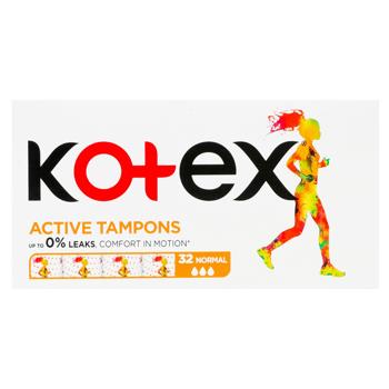 Kotex Active Normal Sanitary Tampons 32pcs