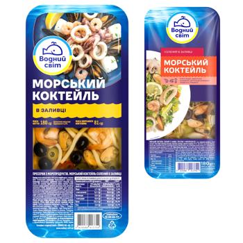 Морской коктейль Водний Світ соленый в заливке 180г - купить, цены на Эпицентр FOOD - фото 1