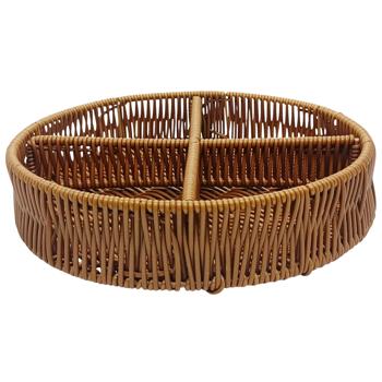 Wicker Fruit Bowl with a Division 25x4.5cm A527
